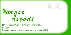margit aszodi business card