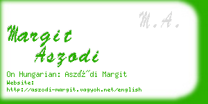 margit aszodi business card